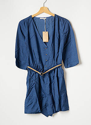 Combishort fermeture boutonnée sur le devant manches courtes bleu SESSUN femme