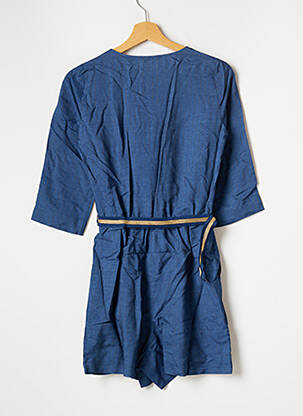 Combishort fermeture boutonnée sur le devant manches courtes bleu SESSUN femme