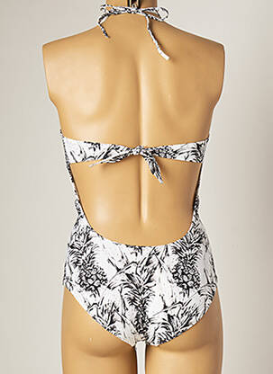 Maillot de bain 1 pièce imprimé fantaisie blanc NAELIE femme