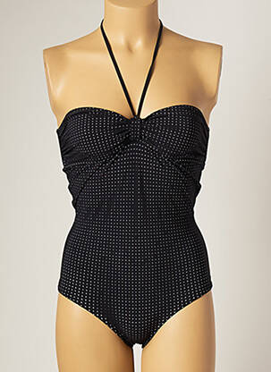 Maillot de bain 1 pièce stretch noir NAELIE femme