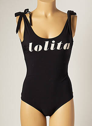 Maillot de bain 1 pièce effet matière satinée noir LOVE STORIES femme