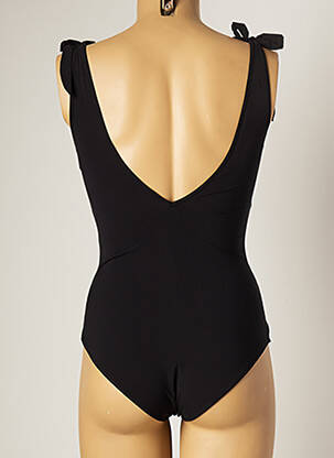 Maillot de bain 1 pièce effet matière satinée noir LOVE STORIES femme
