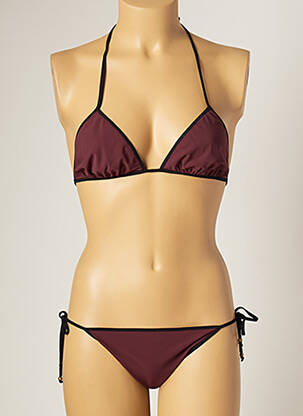 Maillot de bain 2 pièces stretch rouge NAELIE femme