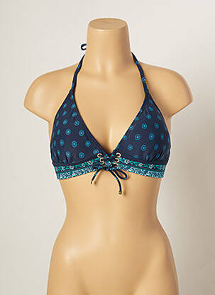 Haut de maillot de bain fermeture liens à nouer haut soutien-gorge avec mousse de rembourrage amovible bleu MICHAEL KORS femme