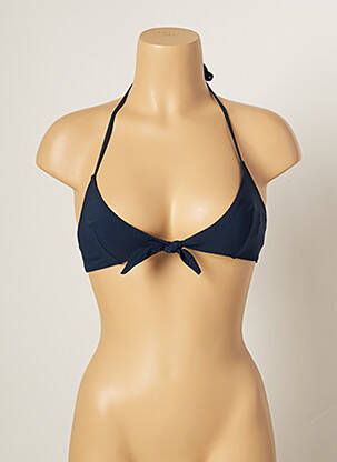 Haut de maillot de bain fermeture liens à nouer haut triangles bleu NAELIE femme