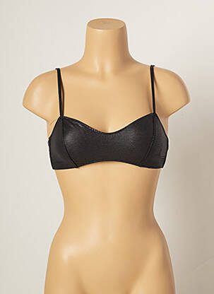 Haut de maillot de bain fermeture liens à nouer gris NAELIE femme