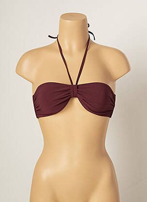 Haut de maillot de bain fermeture liens à nouer violet NAELIE femme