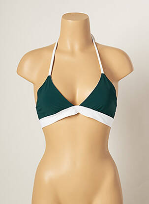Haut de maillot de bain fermeture liens à nouer haut triangles vert FIRENZE femme