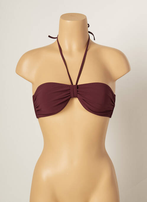 Haut de maillot de bain fermeture liens à nouer violet NAELIE femme