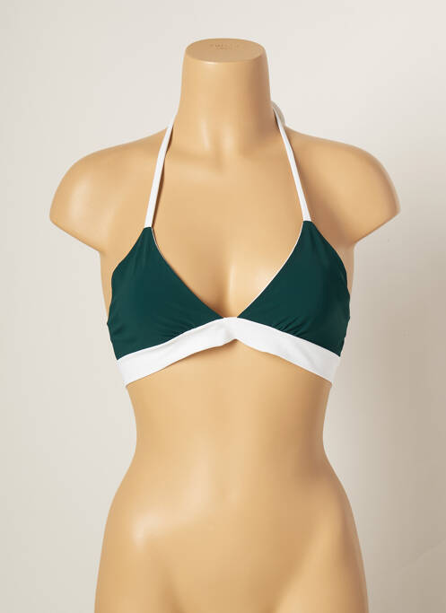 Haut de maillot de bain fermeture liens à nouer haut triangles vert FIRENZE femme