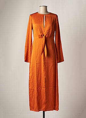 Robe longue manches longues manches longues orange DAY OFF femme