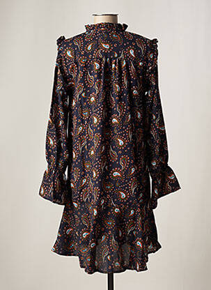 Robe mi-longue coupe fluide manches longues bleu DAY OFF femme