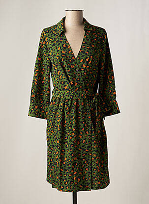 Robe mi-longue manches longues manches longues vert DAY OFF femme