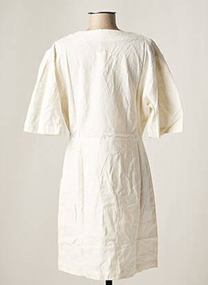 Robe mi-longue manches courtes manches courtes blanc DAY OFF femme