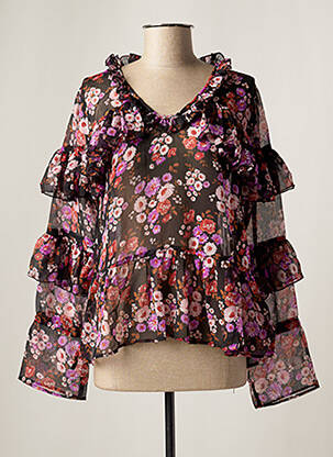 Blouse légère et transparente manches longues violet DAY OFF femme