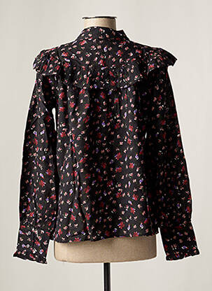 Chemisier imprimé fleurs manches longues noir DAY OFF femme