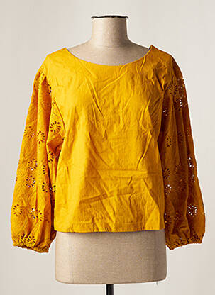 Blouse col rond manches longues jaune DAY OFF femme
