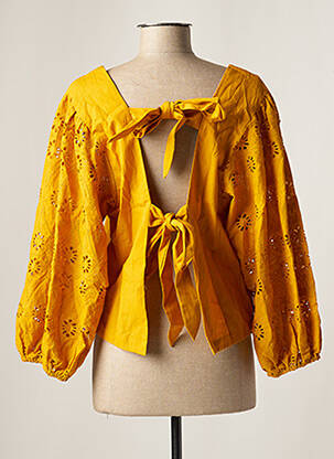 Blouse col rond manches longues jaune DAY OFF femme