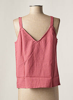 Top col v sans manche rose DAY OFF femme