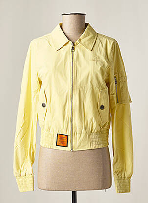 Blouson effet matière satinée jaune BOMBERS femme