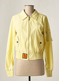 Blouson effet matière satinée jaune BOMBERS femme