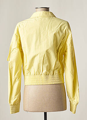Blouson effet matière satinée jaune BOMBERS femme
