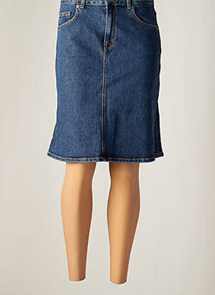 Jupe mi-longue coupe droite bleu SELECTED femme