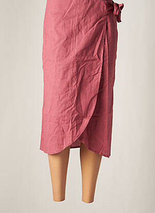 Jupe mi-longue coupe droite rose DAY OFF femme