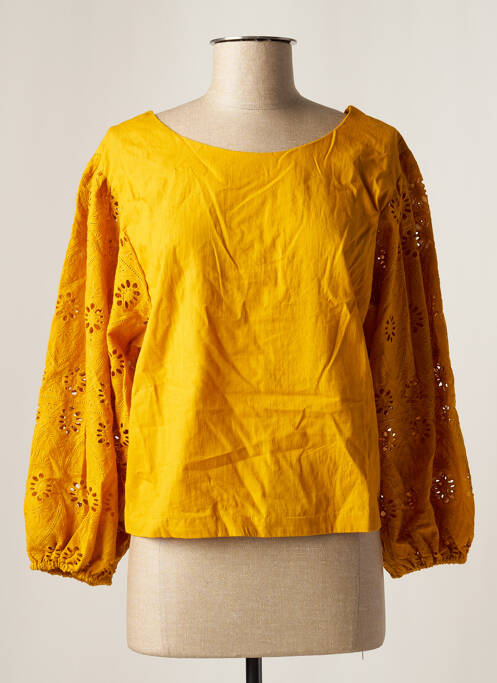 Blouse col rond manches longues jaune DAY OFF femme