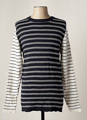 Pull finition bords-côtes manches longues bleu SELECTED homme
