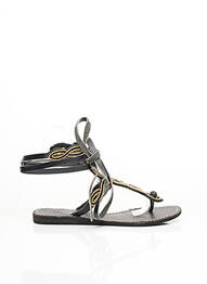 Tongs talon plat jusqu'à 3cm noir LAIDBACK LONDON femme
