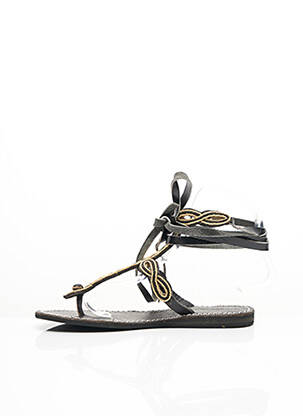 Tongs talon plat jusqu'à 3cm noir LAIDBACK LONDON femme
