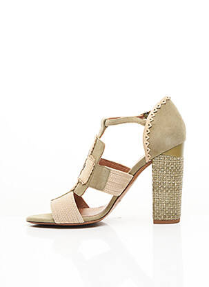 Espadrilles bout rond talon haut de 10cm et plus vert PURA LOPEZ femme