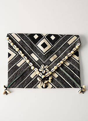 Pochette doublure textile noir STAR MELA femme