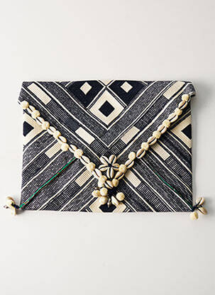 Pochette doublure textile bleu STAR MELA femme