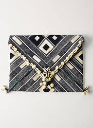 Pochette doublure textile bleu STAR MELA femme