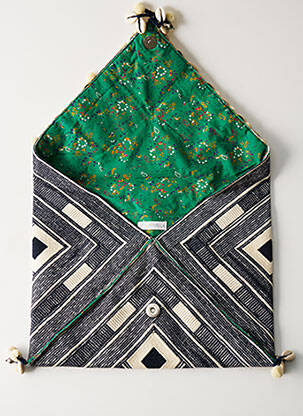 Pochette doublure textile bleu STAR MELA femme