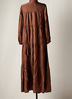 Robe longue coupe évasée manches 3/4 marron LA FEE MARABOUTEE femme