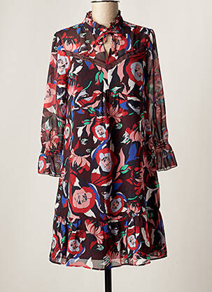 Robe courte manches 3/4 manches 3/4 rouge ONE STEP femme