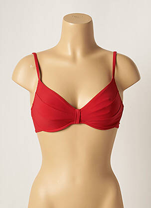Haut de maillot de bain bretelles élastiquées ajustables rouge LOU femme