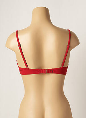 Haut de maillot de bain bretelles élastiquées ajustables rouge LOU femme