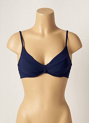 Haut de maillot de bain bretelles élastiquées ajustables bleu LOU femme