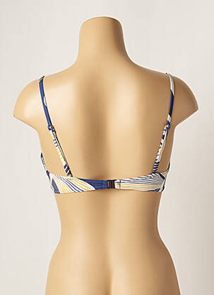 Haut de maillot de bain bretelles élastiquées ajustables bleu LOU femme