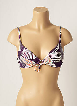 Haut de maillot de bain bretelles élastiquées ajustables violet LOU femme