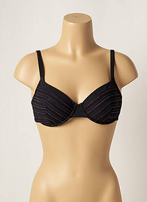 Haut de maillot de bain bretelles élastiquées ajustables noir LOU femme