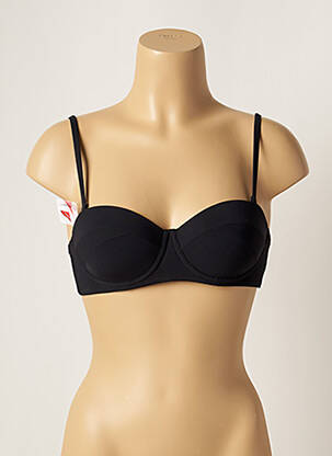 Haut de maillot de bain bretelles élastiquées ajustables haut soutien-gorge balconnet noir LOU femme