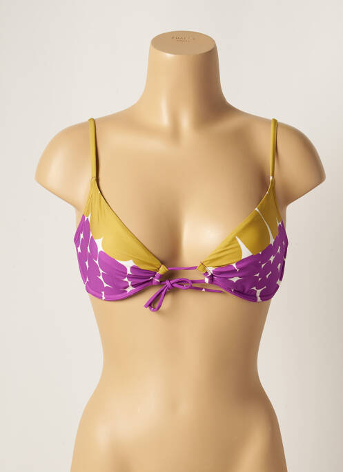 Haut de maillot de bain bretelles élastiquées ajustables violet LOU femme