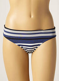 Bas de maillot de bain imprimé rayures culotte bleu LOU femme