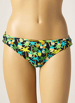Bas de maillot de bain imprimé tie and dye culotte noir VARIANCE femme