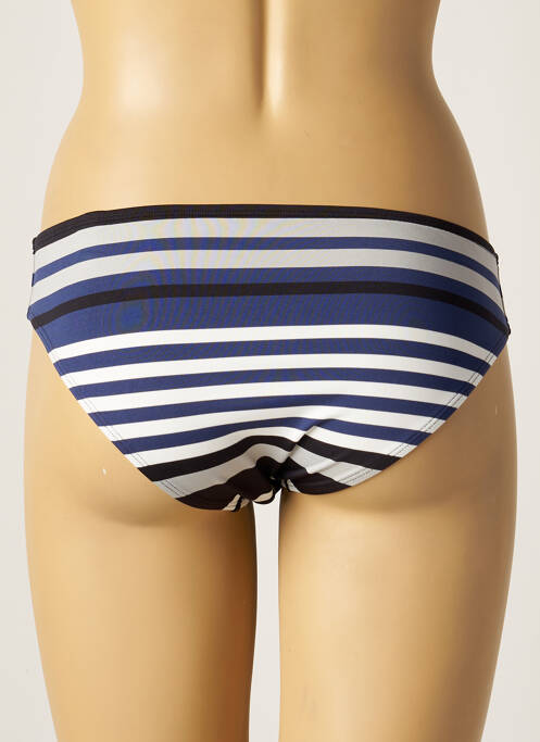 Bas de maillot de bain imprimé rayures culotte bleu LOU femme